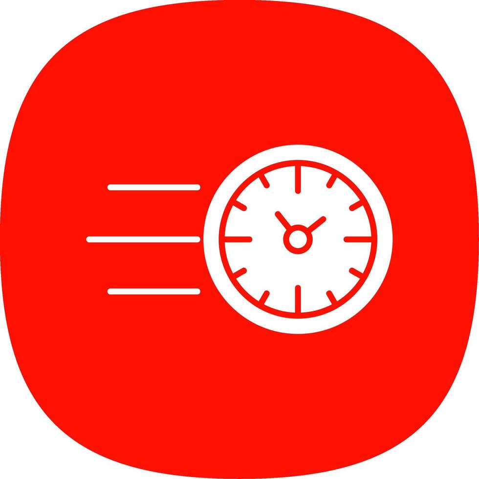 Fast Time Glyph Curve Icon vector