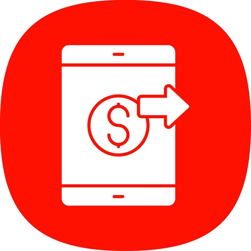 Send Money Glyph Curve Icon vector