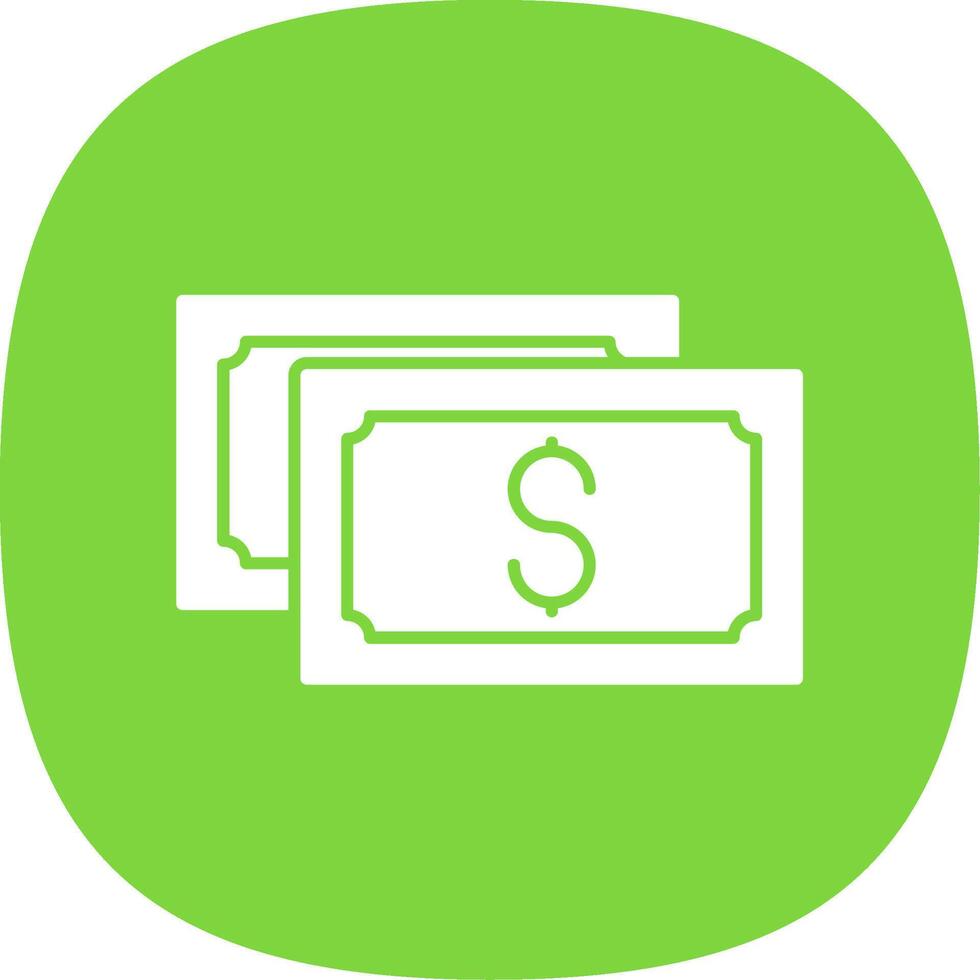 Dollar Currency Glyph Curve Icon vector