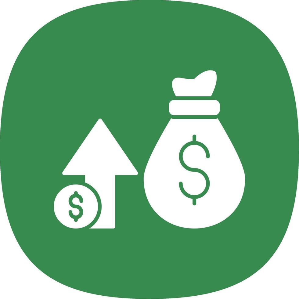 Profit Glyph Curve Icon vector