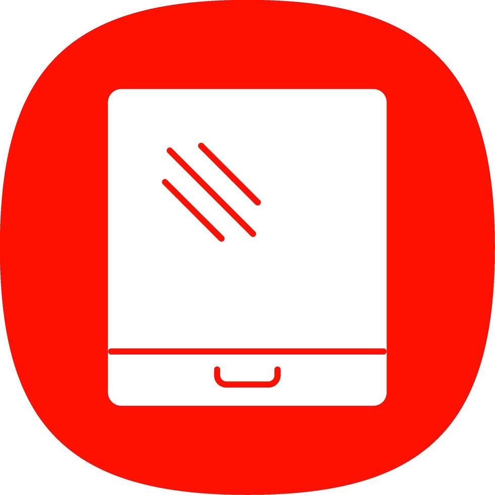 Tablet Glyph Curve Icon vector