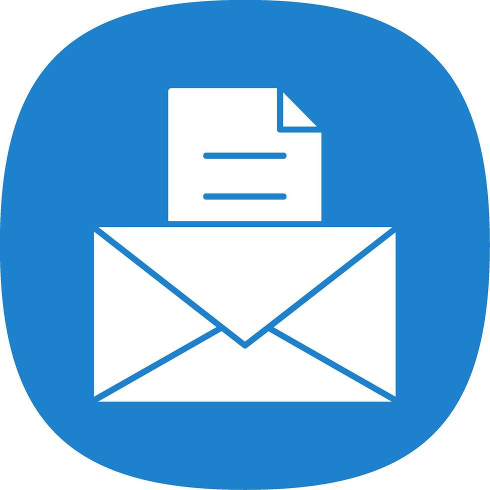 Email Glyph Curve Icon vector