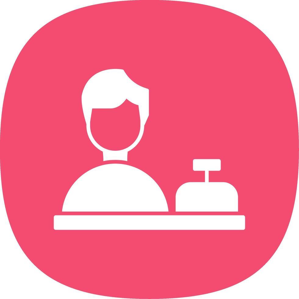 Shop Assistant Glyph Curve Icon vector