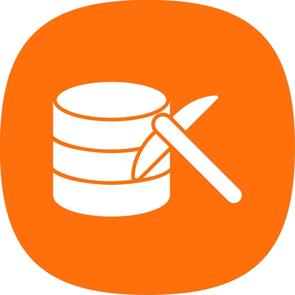 Data Mining Glyph Curve Icon vector