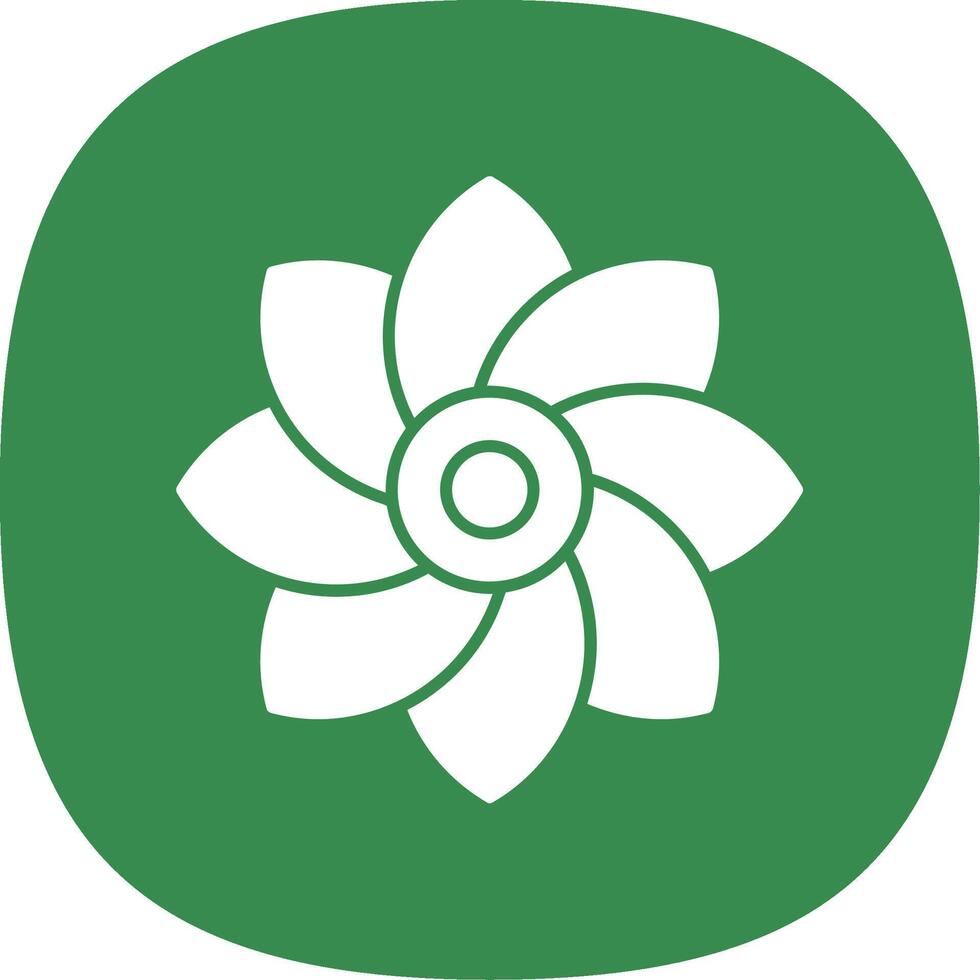 Flower Glyph Curve Icon vector