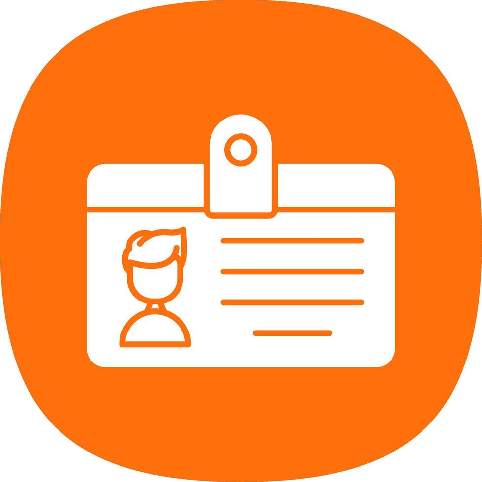 Id Card Glyph Curve Icon vector