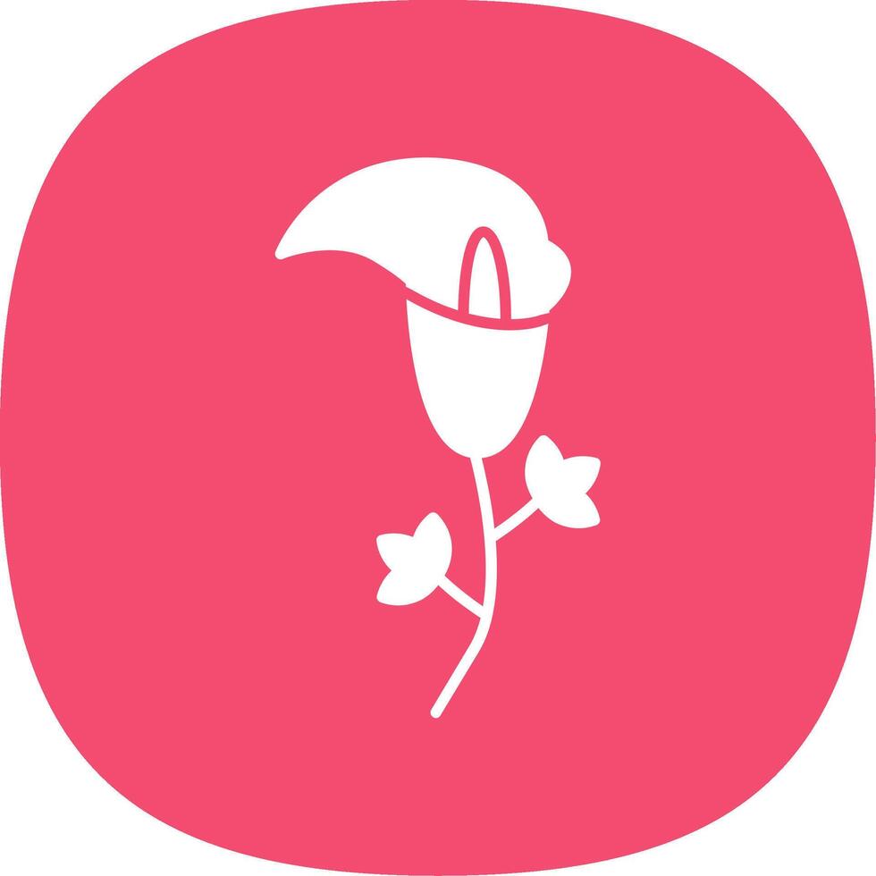 Arum Glyph Curve Icon vector