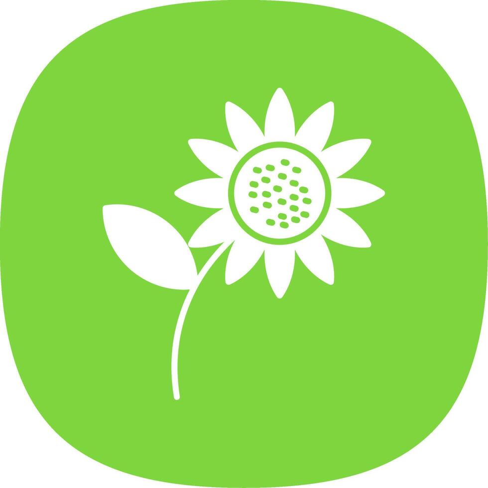 Sunflower Glyph Curve Icon vector