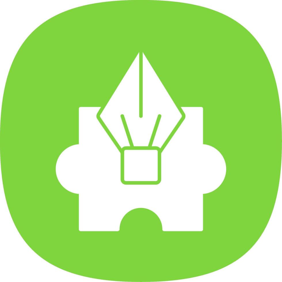 Puzzle Glyph Curve Icon vector