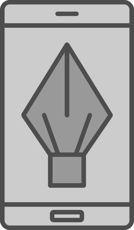 Smartphone Glyph Curve Icon vector