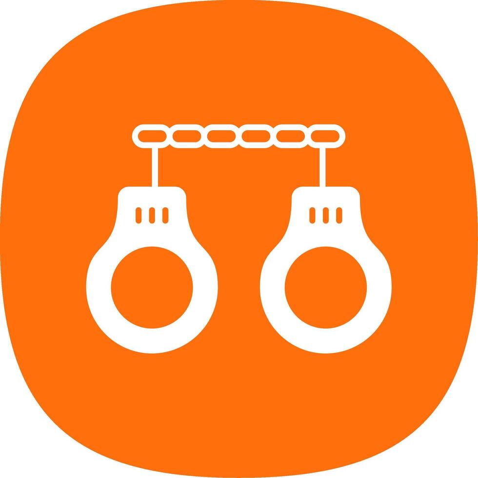 Handcuffs Glyph Curve Icon vector