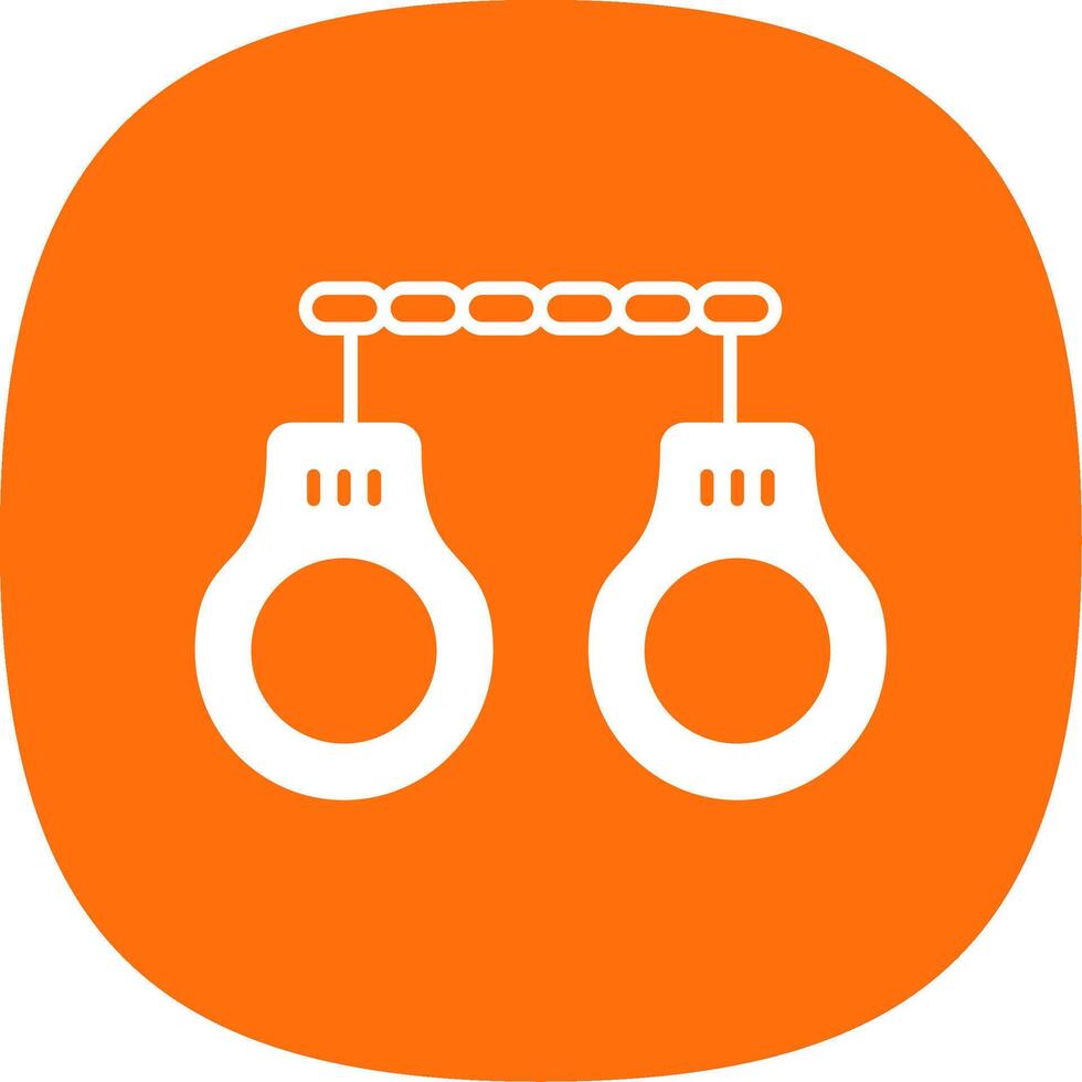 Handcuffs Glyph Curve Icon vector