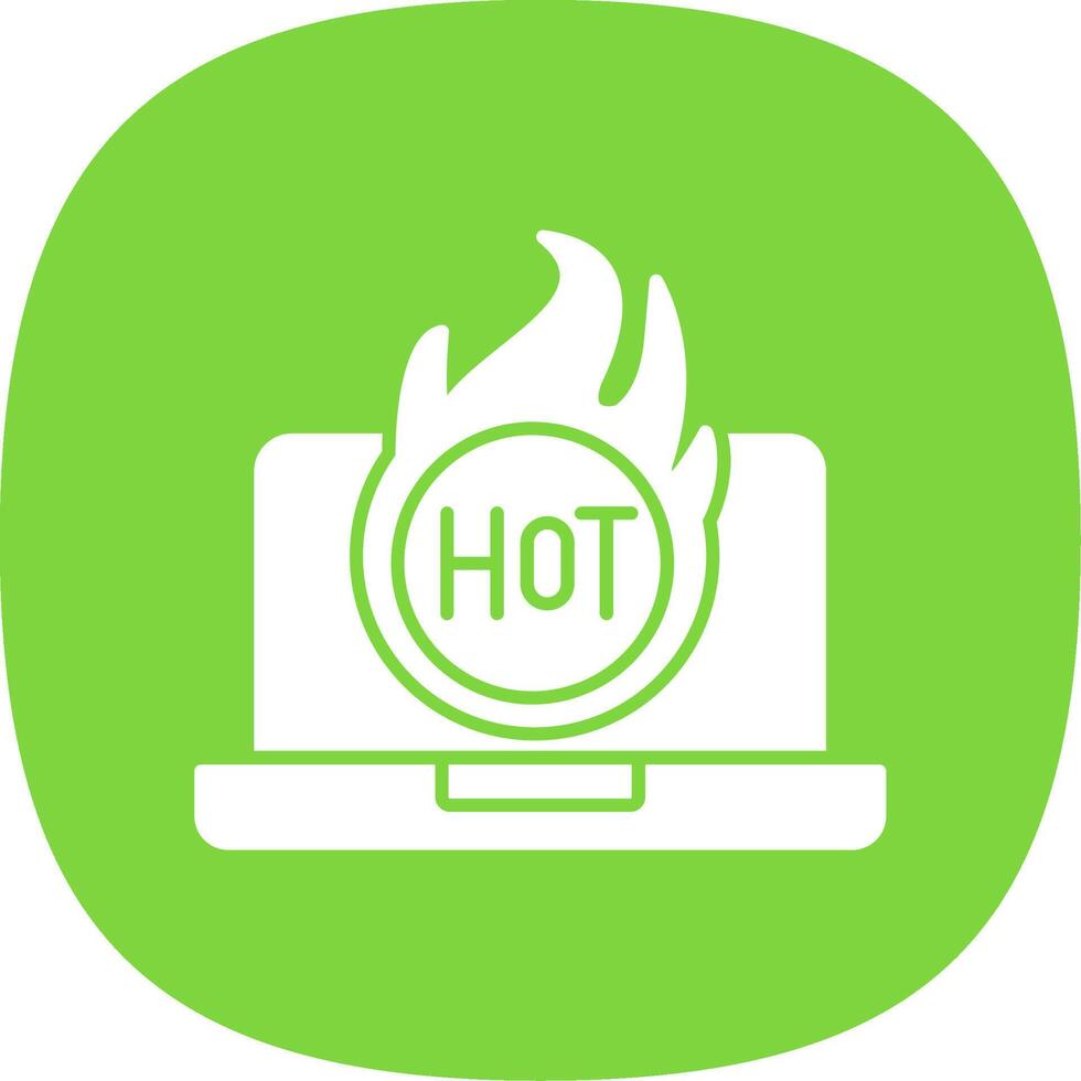 Hot Glyph Curve Icon vector