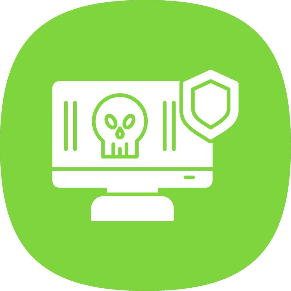 Antivirus Glyph Curve Icon vector