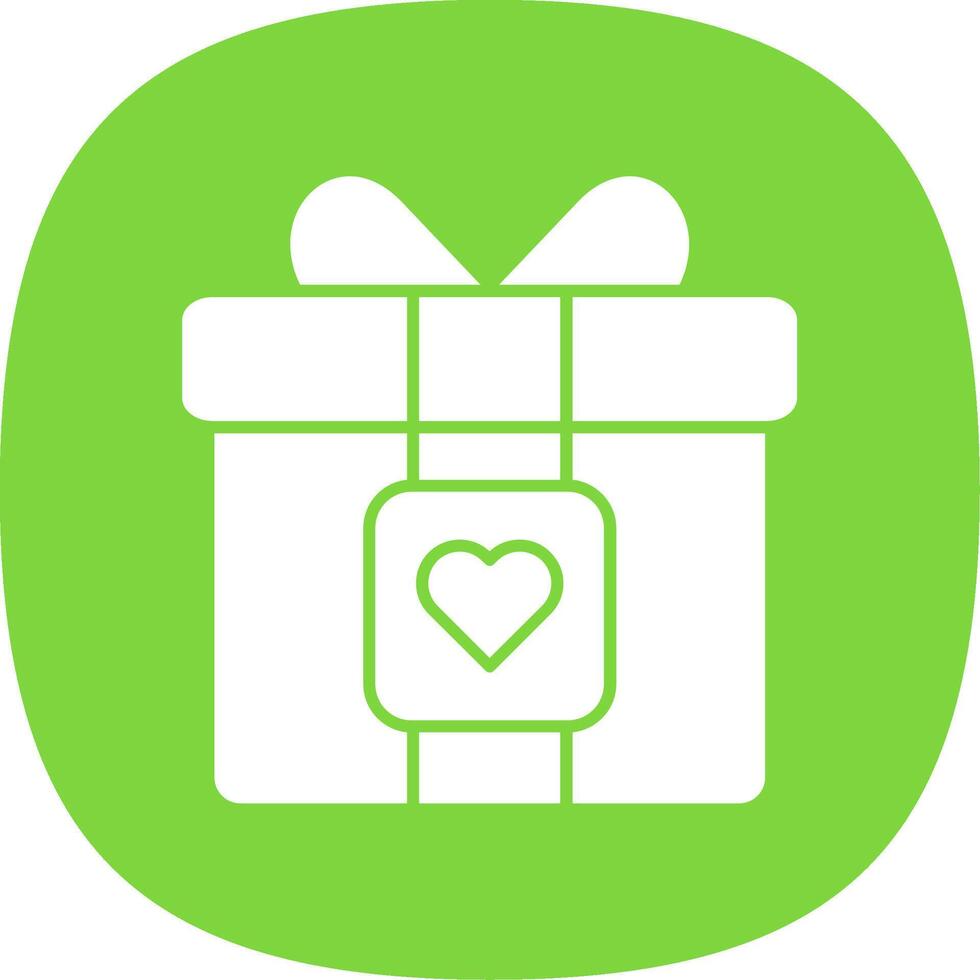 Gift Glyph Curve Icon vector