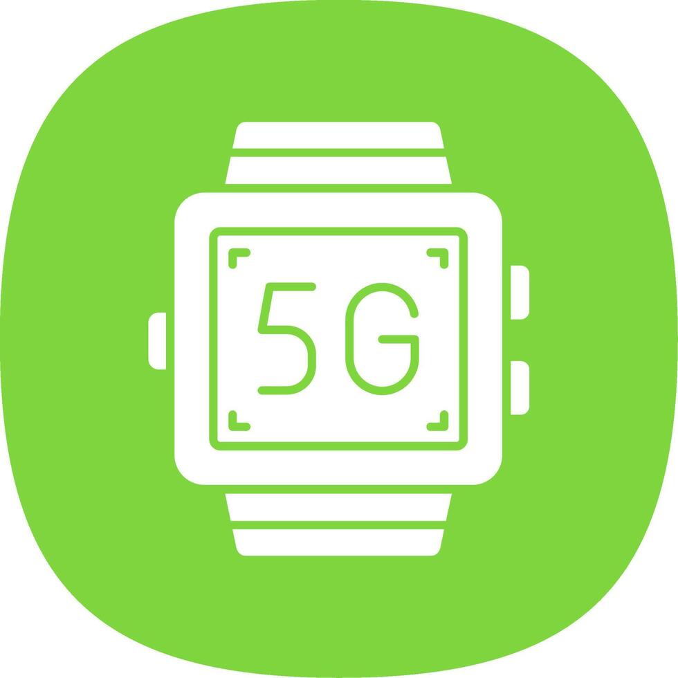 Smartwatch Glyph Curve Icon vector