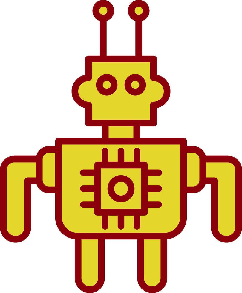 robot glifo curva icono vector