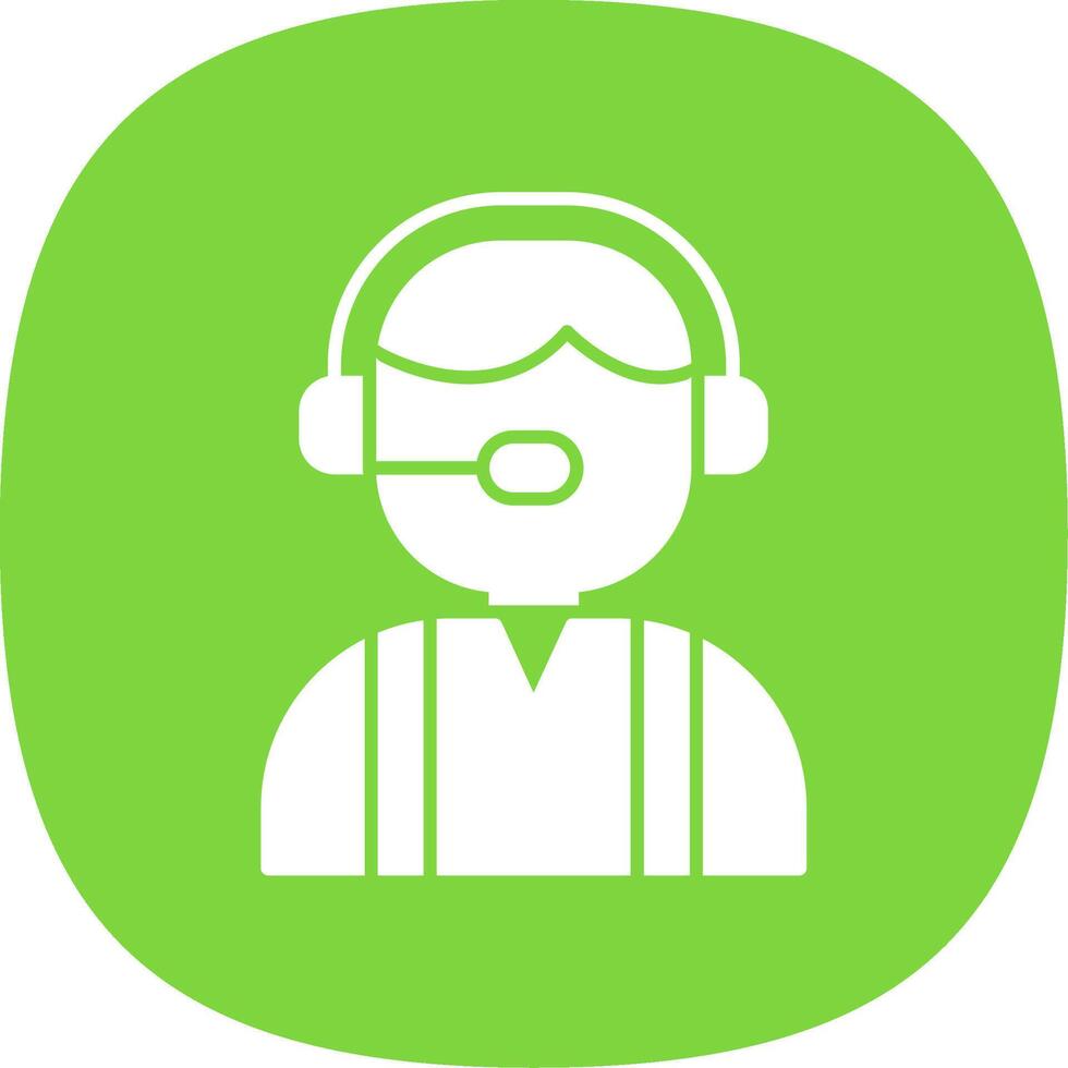 Customer Service Glyph Curve Icon vector