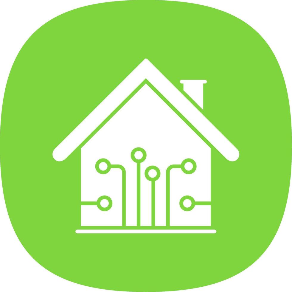 Smart Home Glyph Curve Icon vector