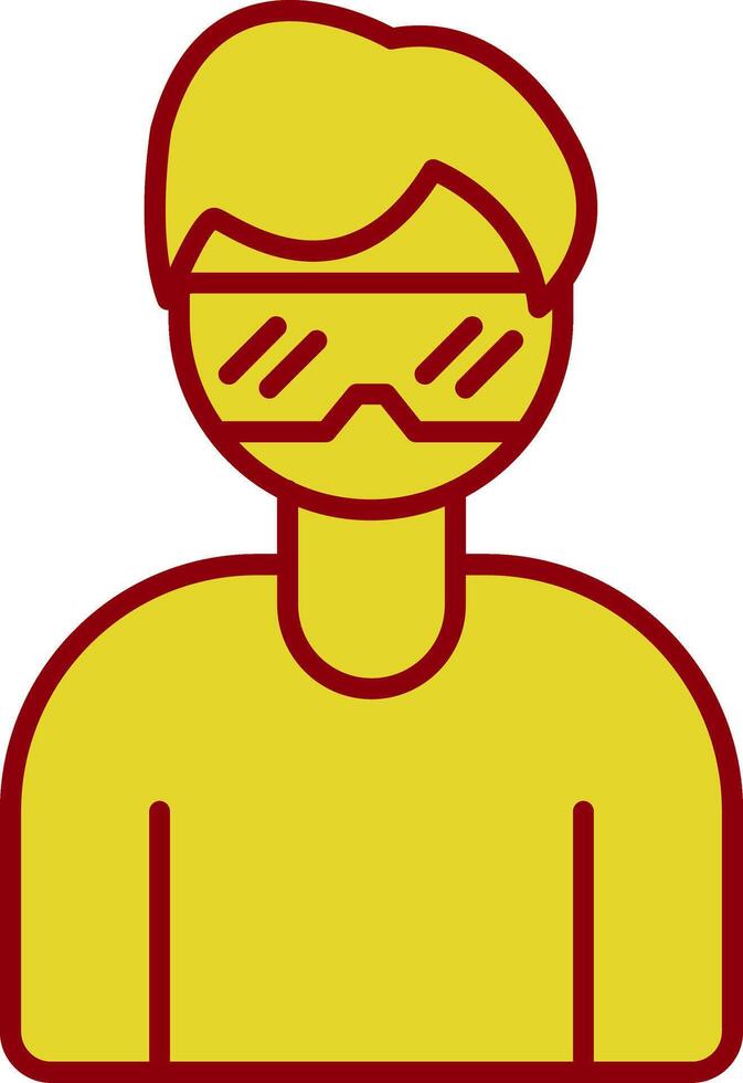 virtual lentes glifo curva icono vector