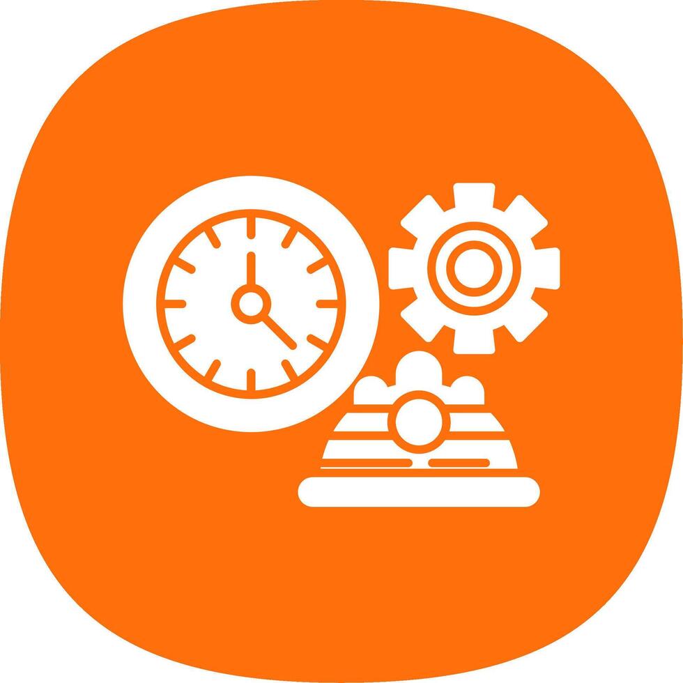 Working Hours Glyph Curve Icon vector