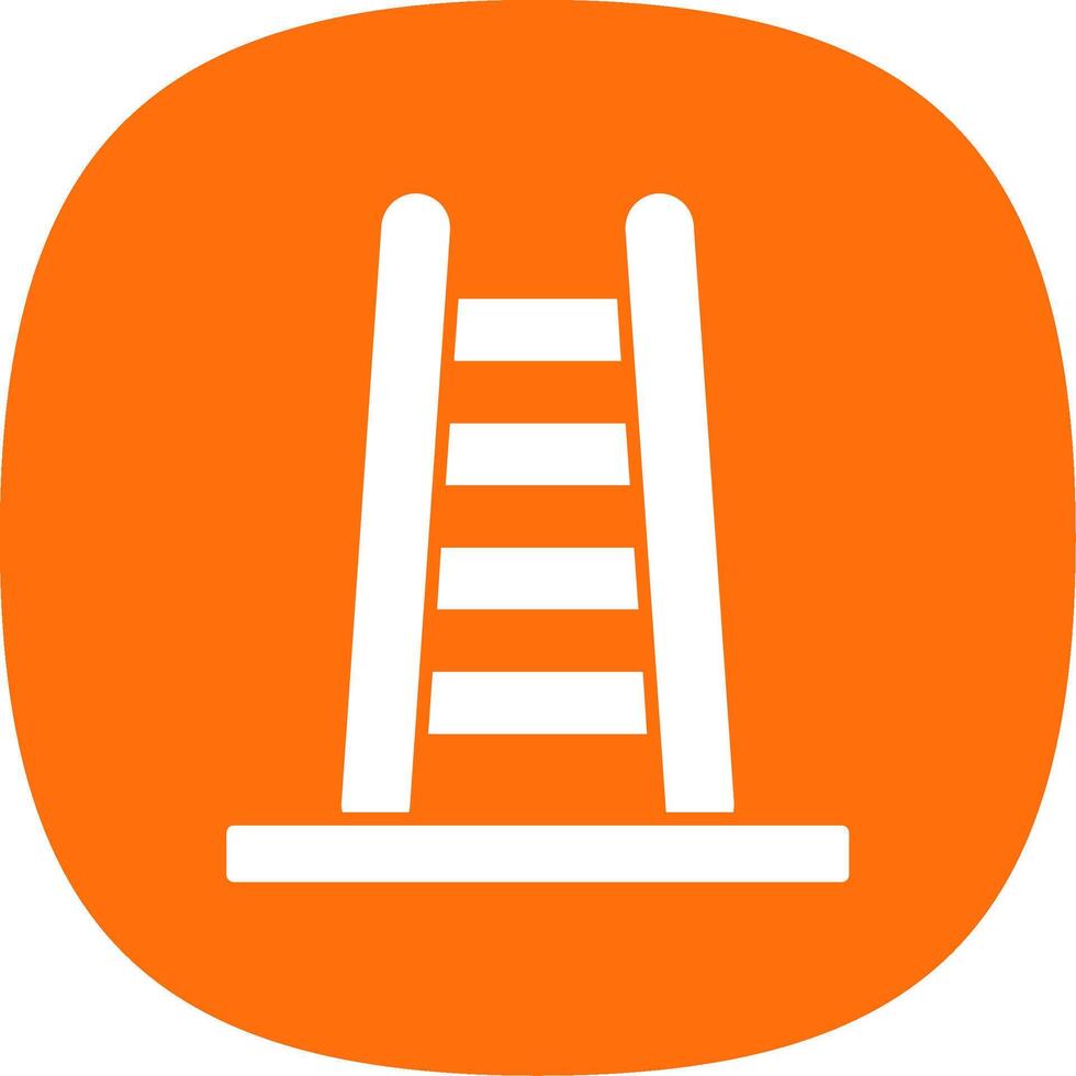Step Ladder Glyph Curve Icon vector