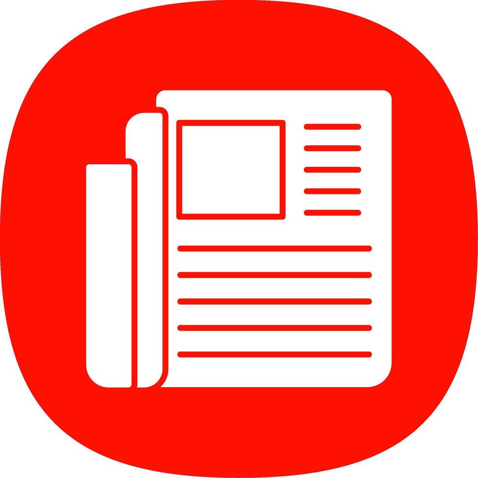 Newspaper Glyph Curve Icon vector