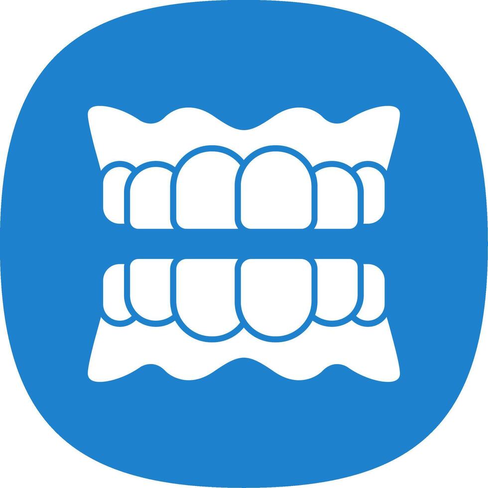 Denture Glyph Curve Icon vector