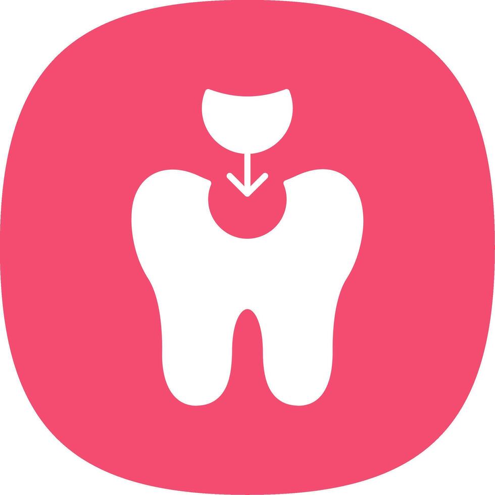 Tooth Filling Glyph Curve Icon vector