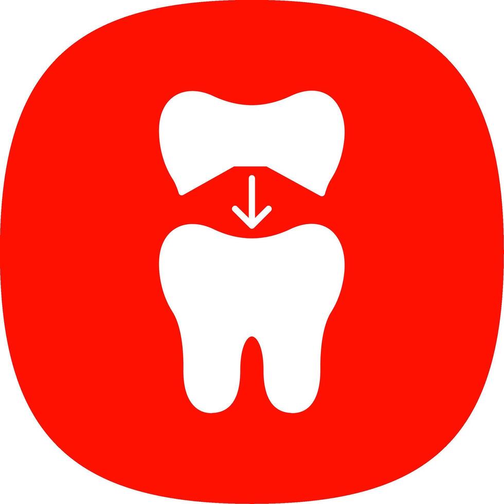 Tooth Cap Glyph Curve Icon vector