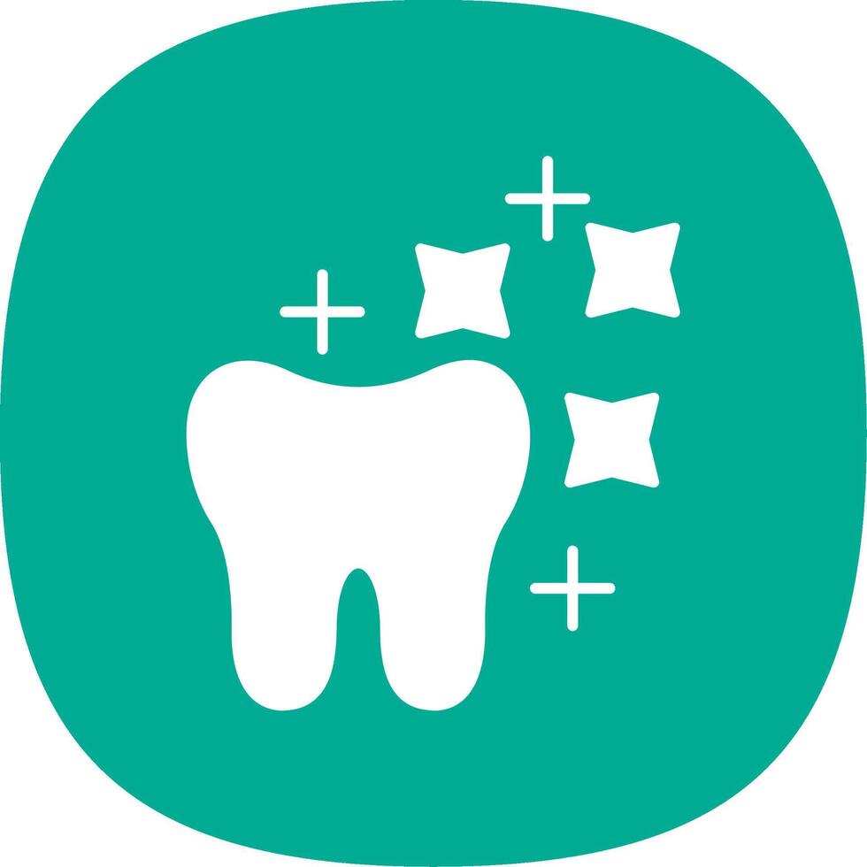 Tooth Whitening Glyph Curve Icon vector