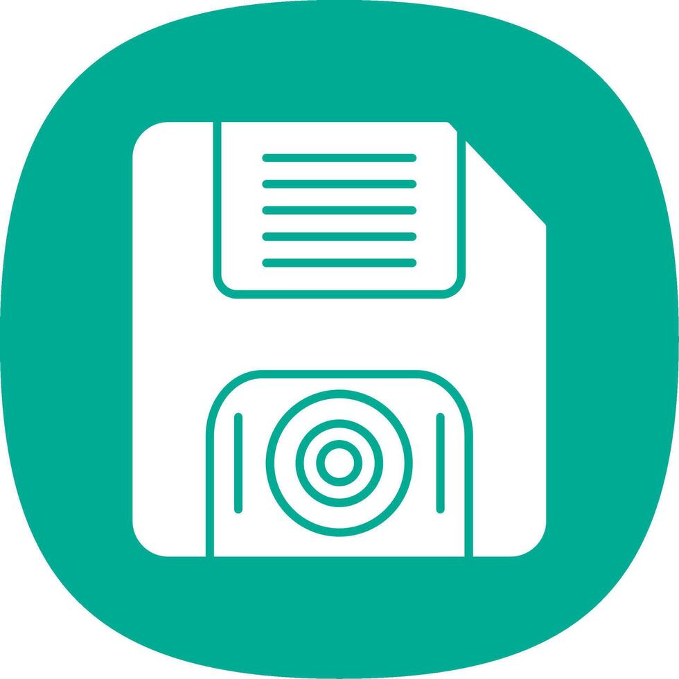 Floppy Disk Glyph Curve Icon vector