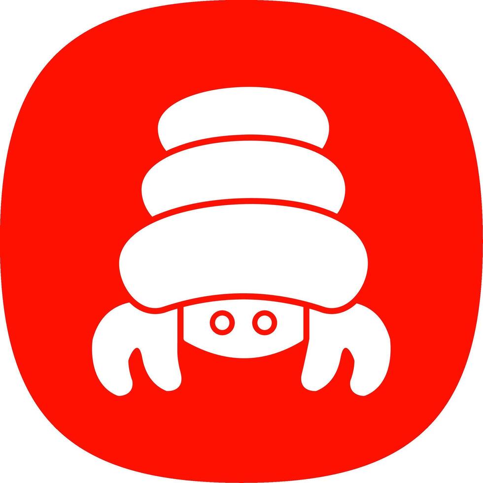 Hermit Crab Glyph Curve Icon vector