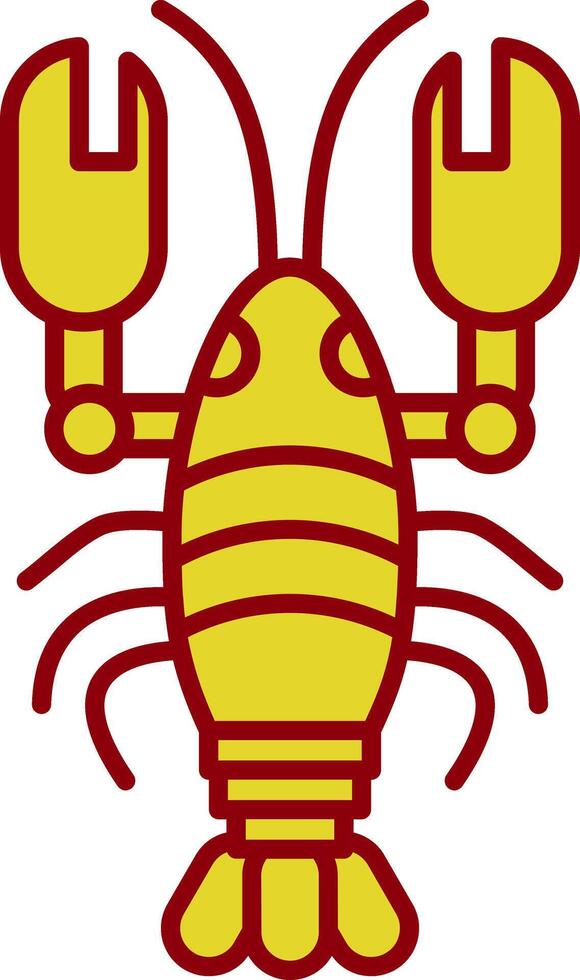 Lobster Glyph Curve Icon vector