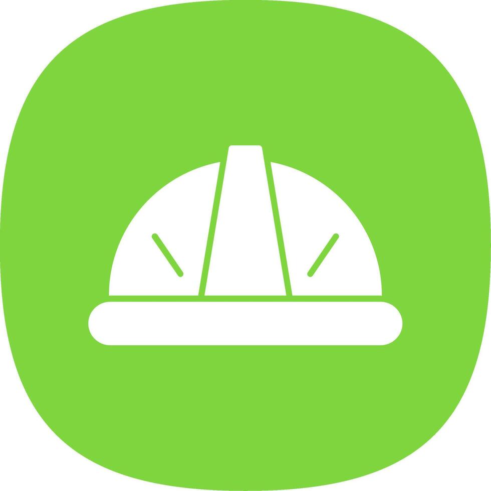 Helmet Glyph Curve Icon vector