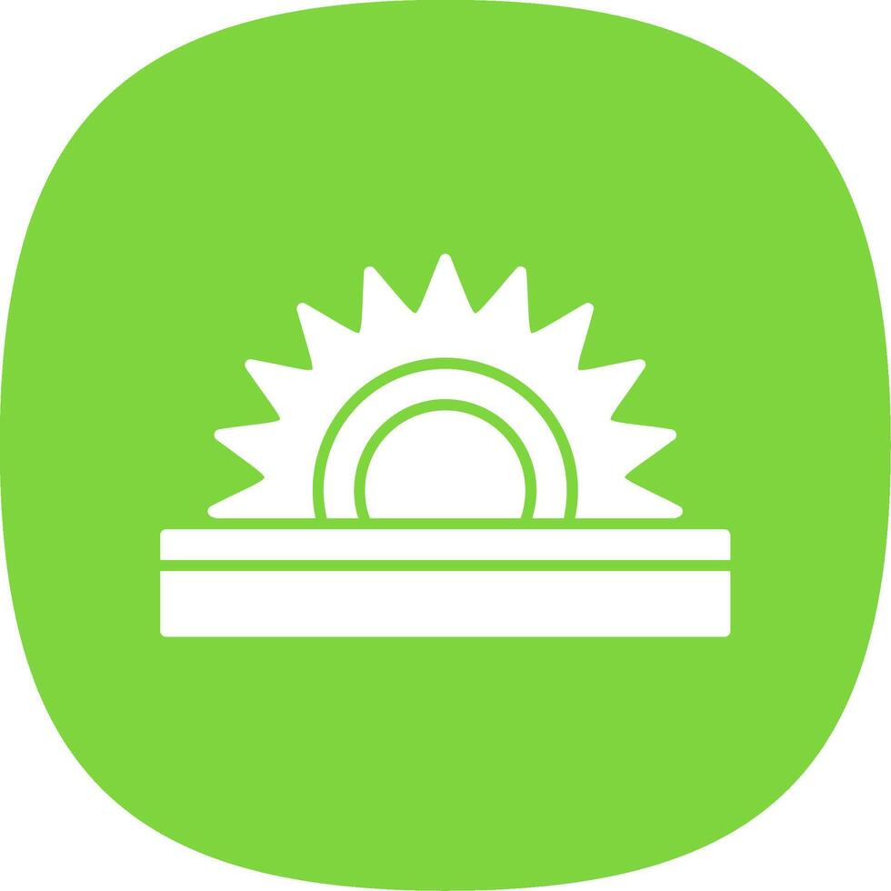 Circular Saw Glyph Curve Icon vector