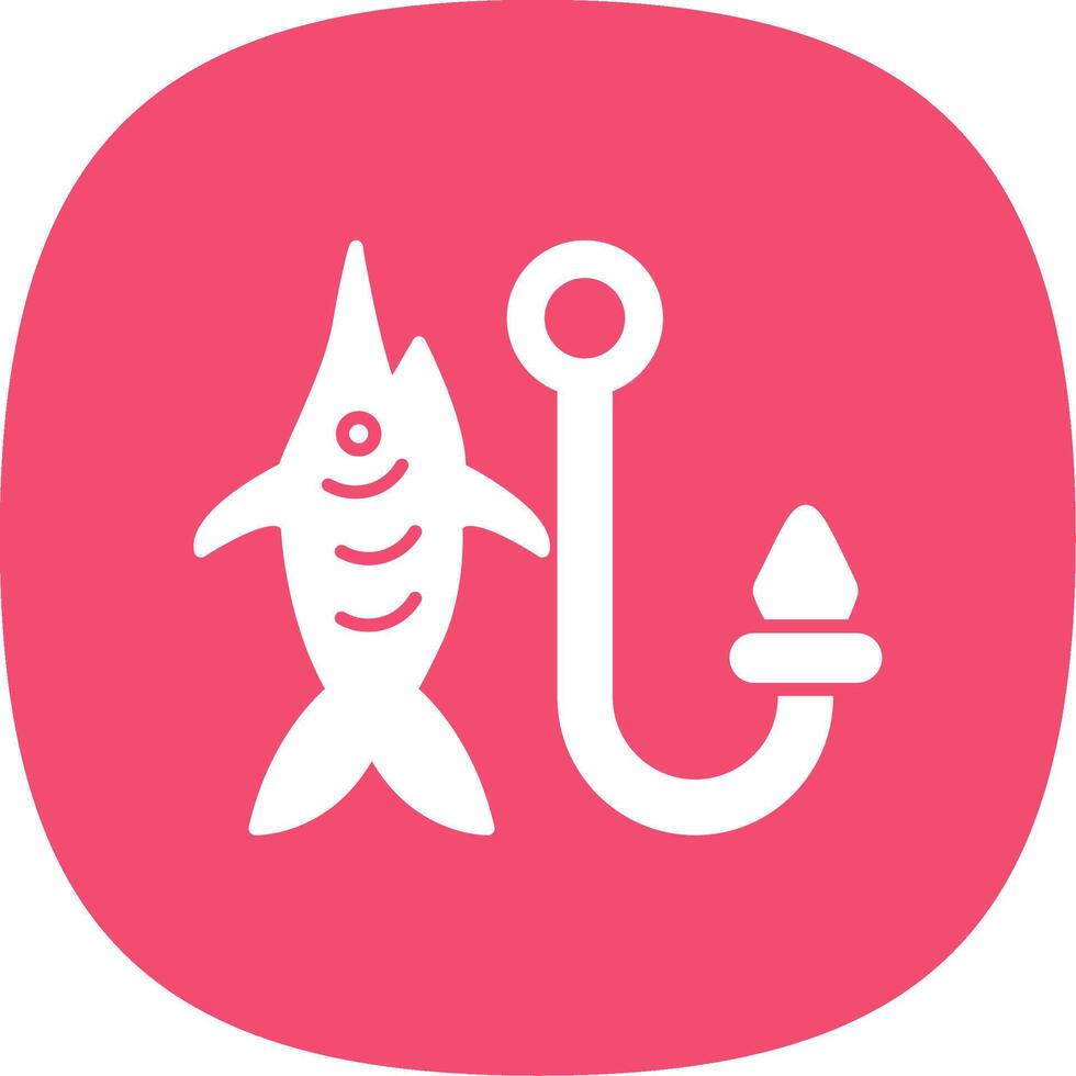 Fishhook Glyph Curve Icon vector