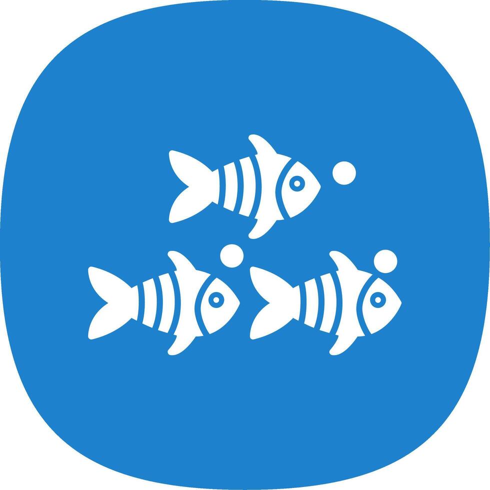 pescado glifo curva icono vector