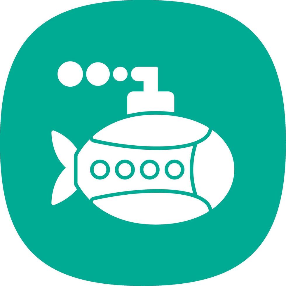 submarino glifo curva icono vector