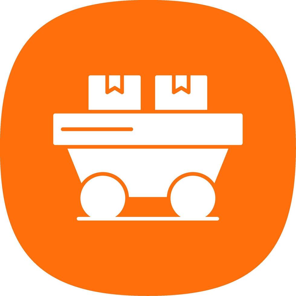 Trolley Glyph Curve Icon vector