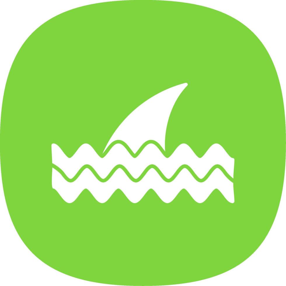 Fins Glyph Curve Icon vector