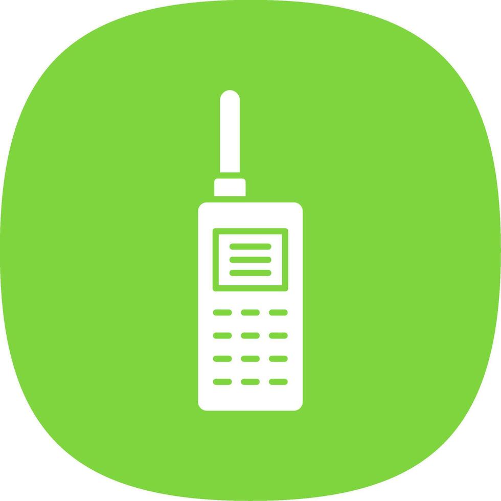 Walkie Talkie Glyph Curve Icon vector
