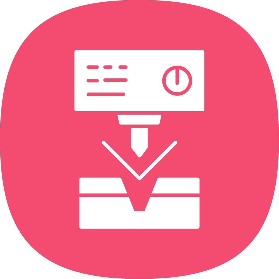 Metal Bending Machine Glyph Curve Icon vector