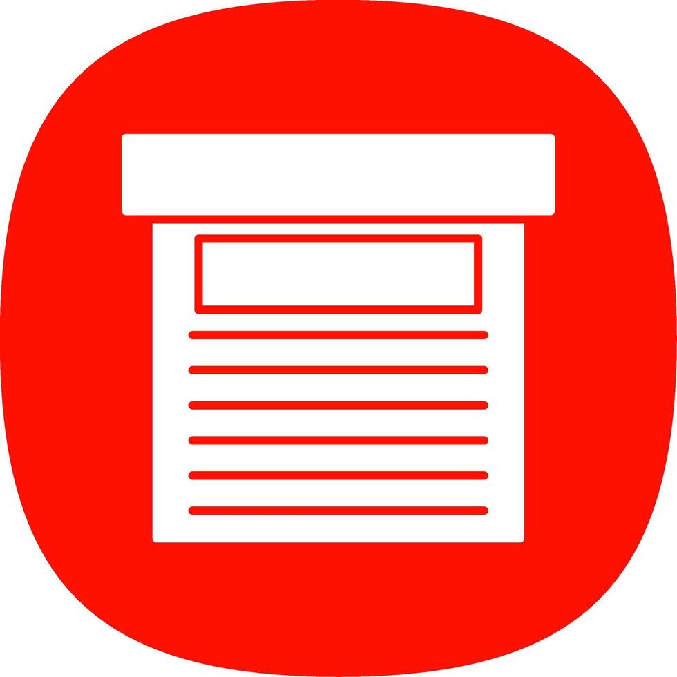 Storage Box Glyph Curve Icon vector