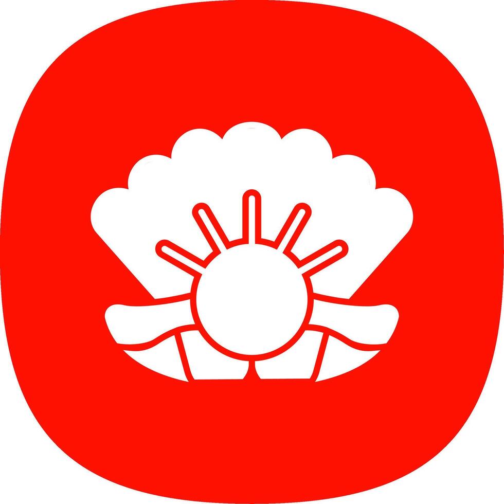 Oyster Glyph Curve Icon vector