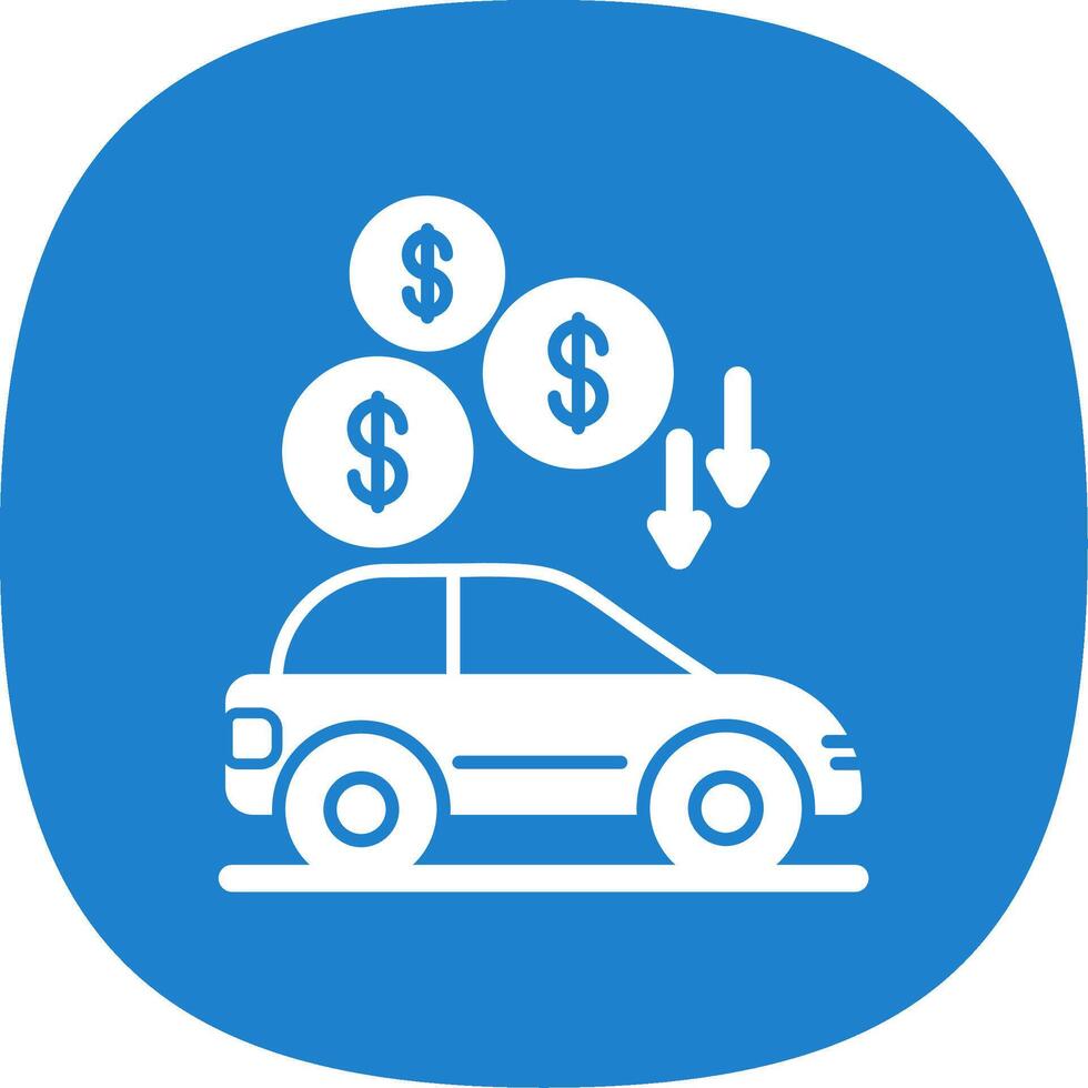 Car Glyph Curve Icon vector