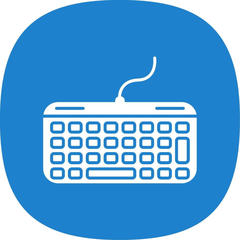 Keyboard Glyph Curve Icon vector