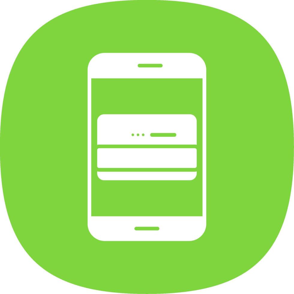 Mobile Banking Glyph Curve Icon vector