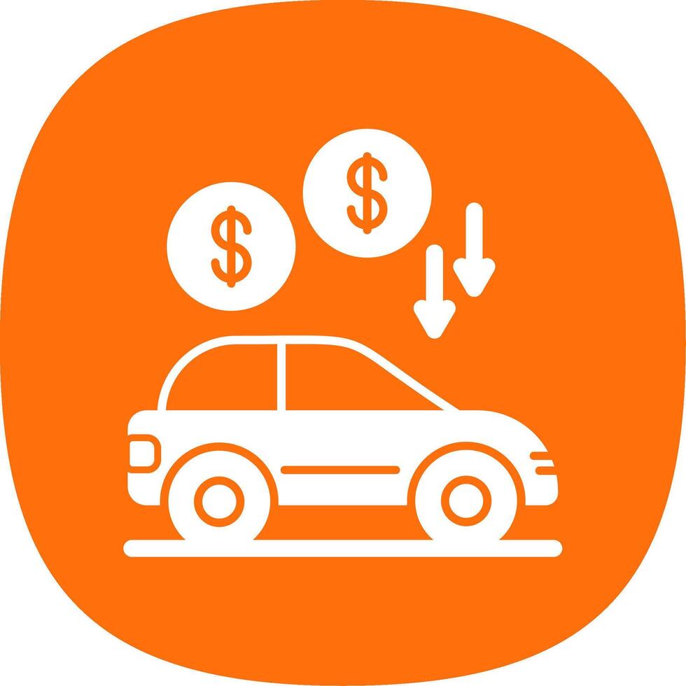 Car Loan Glyph Curve Icon vector