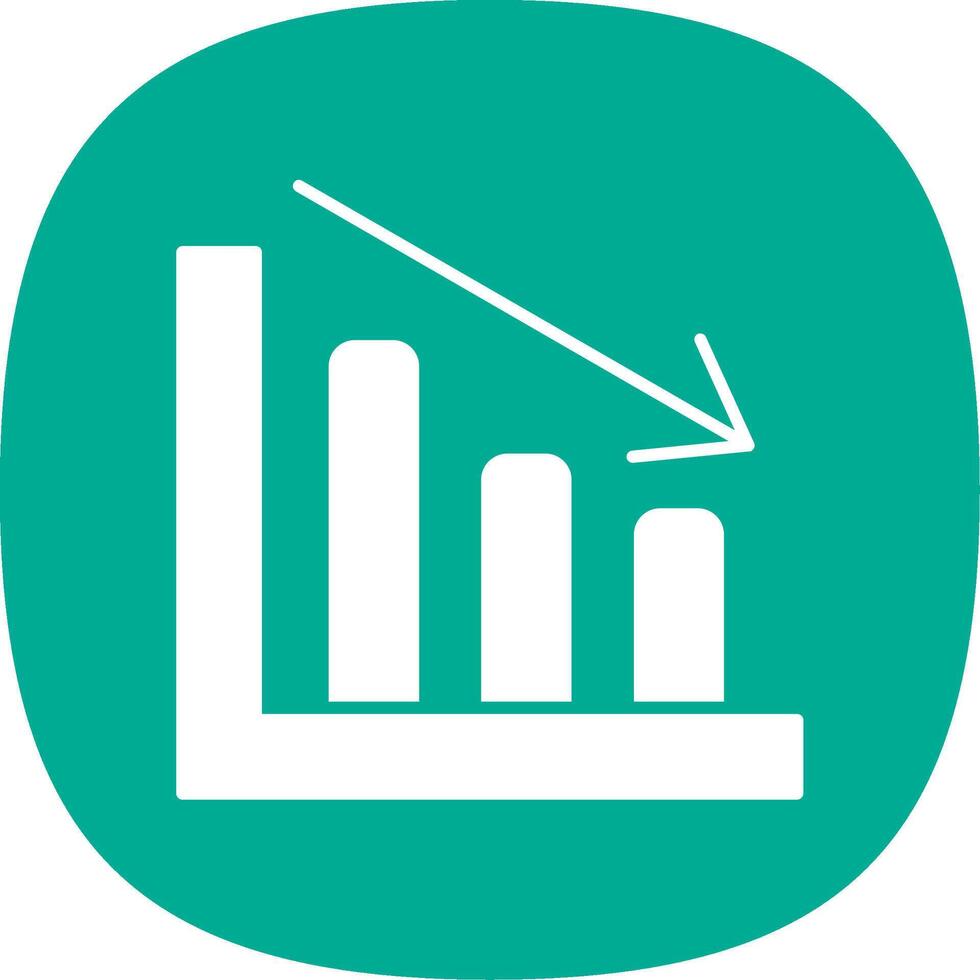 Line chart Glyph Curve Icon vector